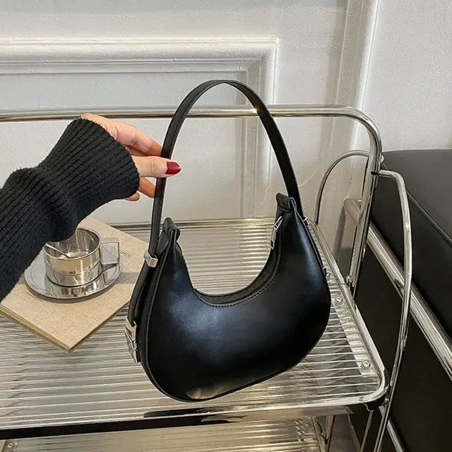 bags : Hobotas Dames Wit - Elegante Eenvoudige Rits Design - PU-Leer in Zwart van Pantino
