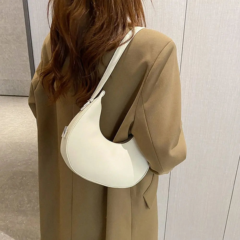 bags : Hobotas Dames Wit - Elegante Eenvoudige Rits Design - PU-Leer in Wit van Pantino