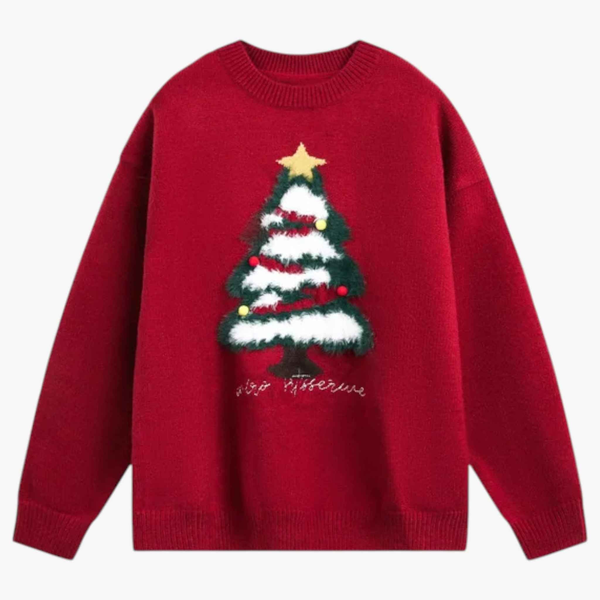 Sweaters : Unisex Warme Wintertrui voor Koude Dagen - Rood in Rood van Pantino