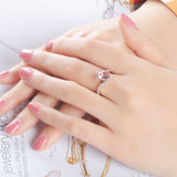 Rose Gold Ring - Wave Design Pink Tourmaline Diamonds - Rose Gold