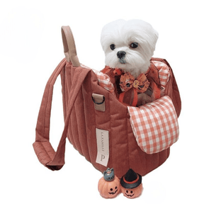 pets : Schouder Hondentas Beige - Chique Draagtas Kleine Honden - Stof in Rood 43x25x30cm van Pantino