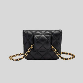 bags : Crossbody Tas Dames Zwart - Clea Gewatteerde Mini- met Kettingriem in van Pantino