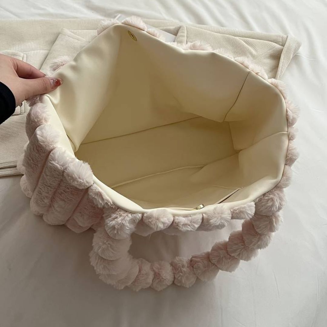 bags : Schoudertas Khaki - Luxe Pluche in van Pantino