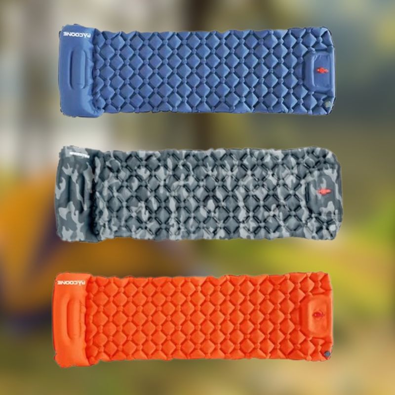 outdoor equipment : Ultralicht Kampeerluchtmatras met Ingebouwde Opblaaspomp - Comfort Ontmoet Gemak - Donkerblauw in van Pantino