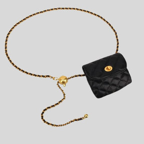 bags : Crossbody Tas Dames Zwart - Clea Gewatteerde Mini- met Kettingriem in van Pantino