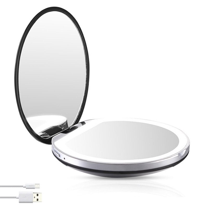 Portable Mirror : Portable Led Mirror - Roze in Zwart van Pantino