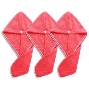 Hair Towel : Dry Hair Towel Rood/3 Stuk in van Pantino