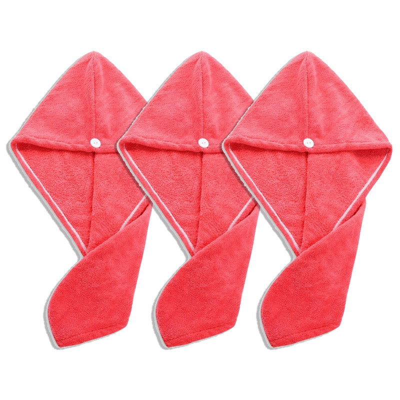 Hair Towel : Dry Hair Towel Rood/3 Stuk in van Pantino