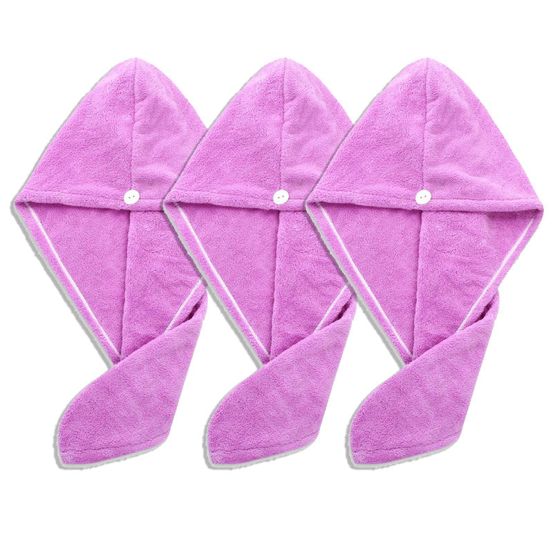 Hair Towel : Dry Hair Towel Rood/3 Stuk in Paars 3 Stuk van Pantino