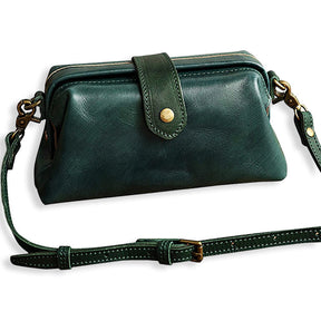 bags : Premium Leather Bag Dames Leer - Lichtbruin in Groen van Pantino