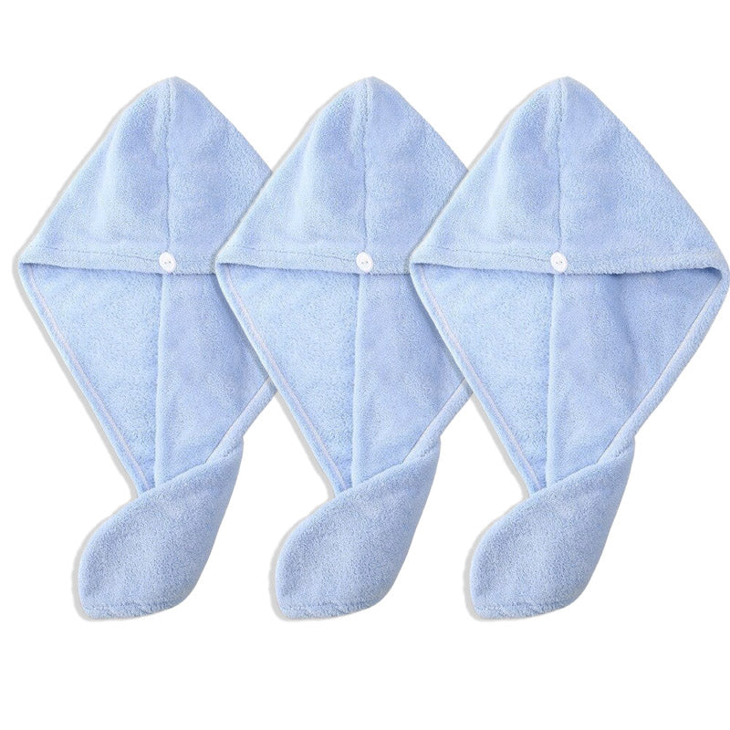 Hair Towel : Dry Hair Towel Rood/3 Stuk in Lichtblauw 3 Stuk van Pantino