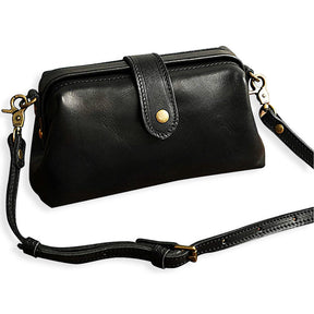 bags : Premium Leather Bag Dames Leer - Lichtbruin in Zwart van Pantino