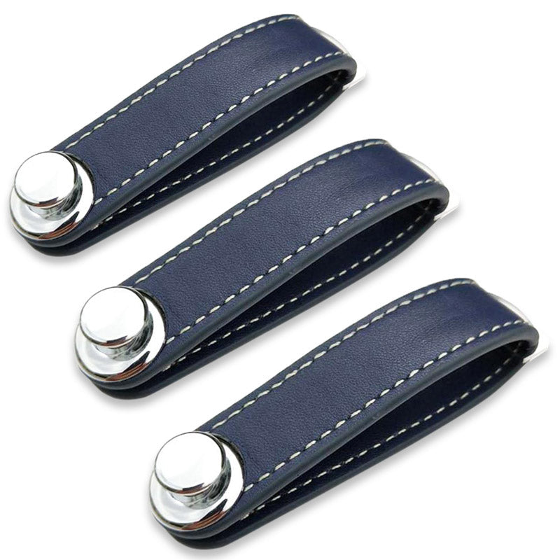Key Organizer : Leather Key Organizer Leer in Blauw 3 Stuks van Pantino