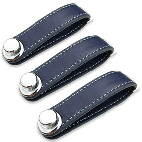 Key Organizer : Leather Key Organizer Leer in Blauw 3 Stuks van Pantino