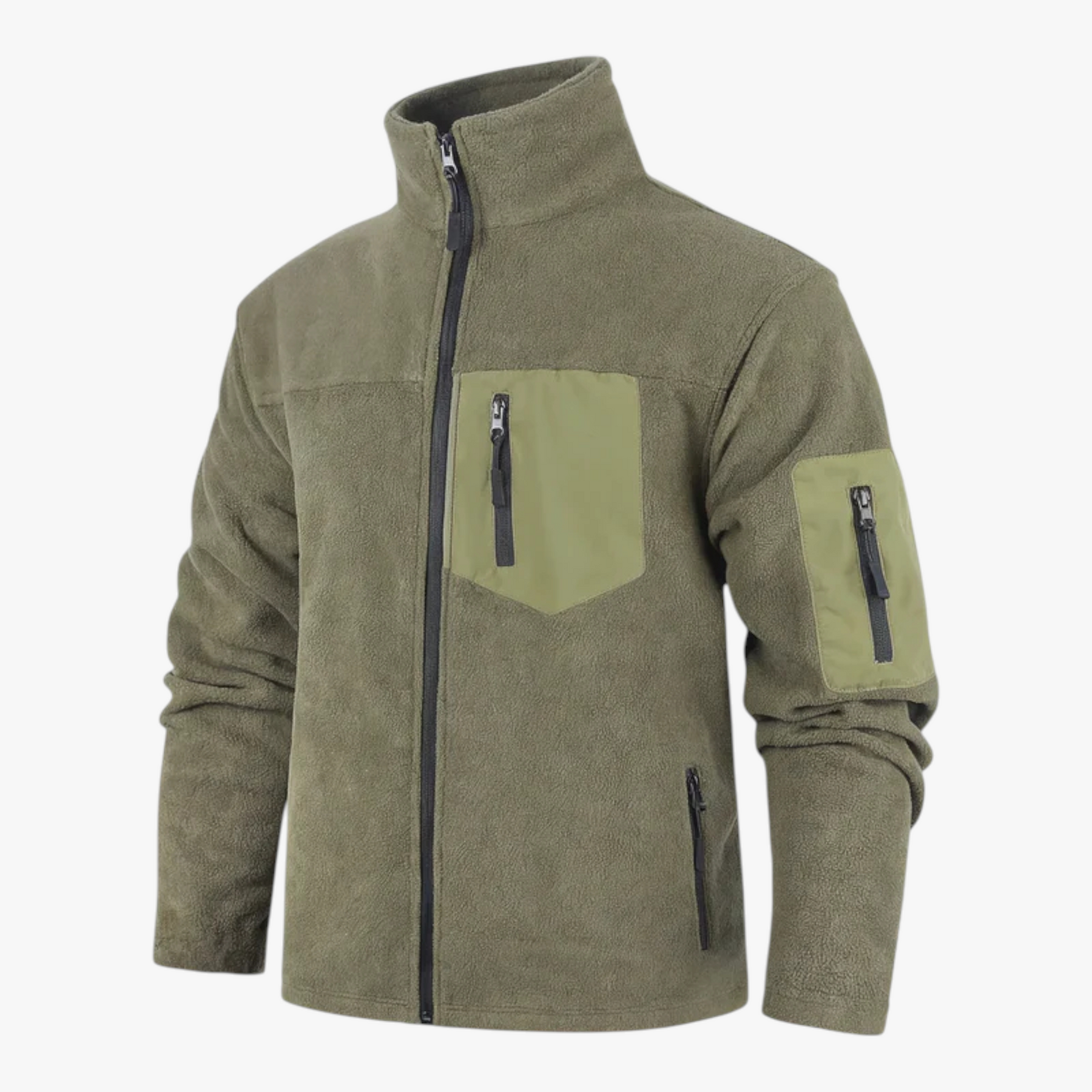 Heren Bovenkleding : Heren Slim Fit Winterjas van Polarfleece - Groen in van Pantino