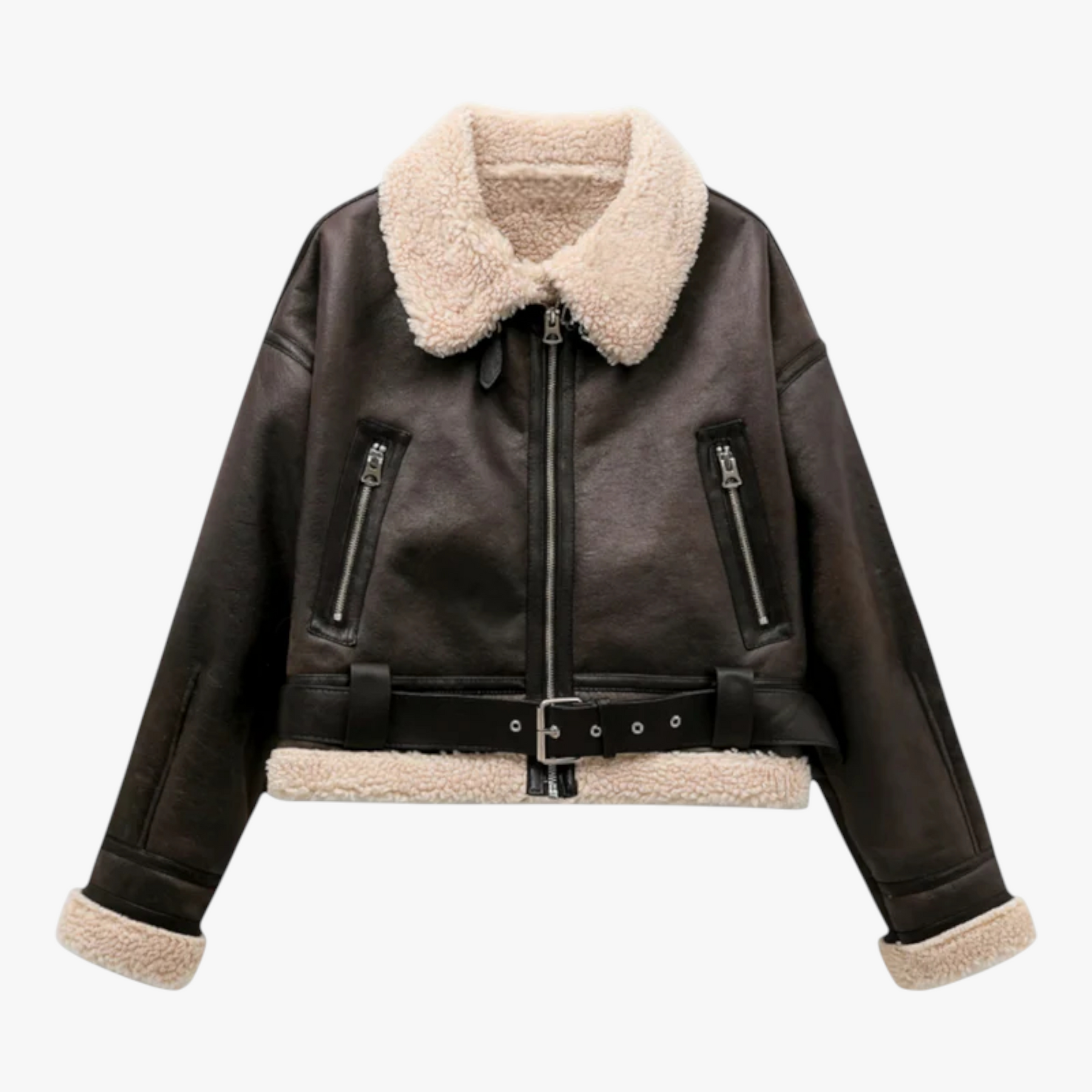 Jacket : Jas Dames Bruin - Vintage Lange Mouw Jasje in Bruin van Pantino