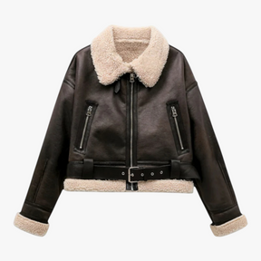 Jacket : Jas Dames Bruin - Vintage Lange Mouw Jasje in Bruin van Pantino