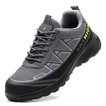 Safety Shoes : Schoenen Heren Zwart Grijs - Veiligheidsschoenen voor met Brede Veiligheidsneus in Grijs Zwart van Pantino
