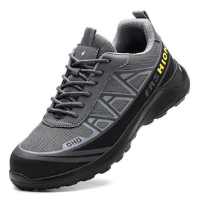 Safety Shoes : Schoenen Heren Zwart Grijs - Veiligheidsschoenen voor met Brede Veiligheidsneus in Grijs Zwart van Pantino
