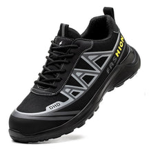 Safety Shoes : Schoenen Heren Zwart Grijs - Veiligheidsschoenen voor met Brede Veiligheidsneus in Zwart Grijs van Pantino