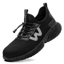 Safety Shoes : Schoenen Heren Zwart Grijs - Veiligheidsschoenen voor met Brede Veiligheidsneus in Zwart van Pantino