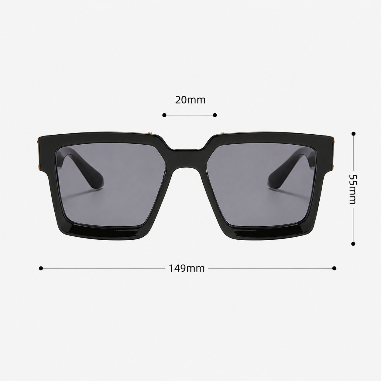 Sunglasses : Vierkante Zonnebril van PC met Breed Montuur in van Pantino