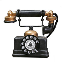 home & garden : Antieke Telefoon Decoratie Zwart - Retro Vintage Woonkamer - Kunststof in Zwart van Pantino