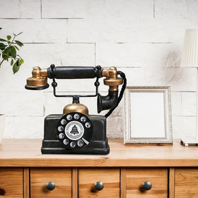 home & garden : Antieke Telefoon Decoratie Zwart - Retro Vintage Woonkamer - Kunststof in van Pantino