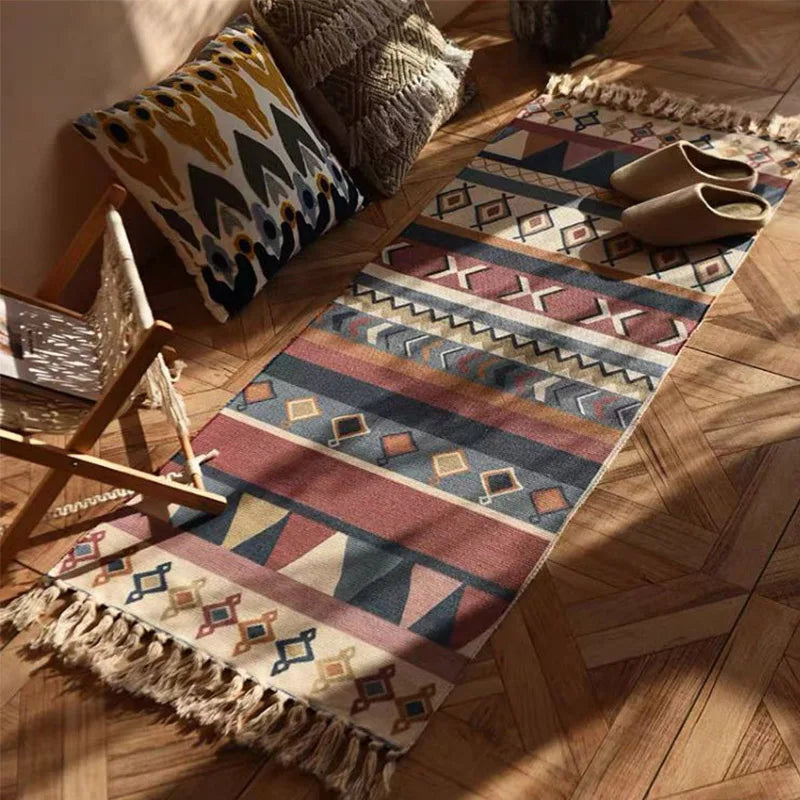 home & garden : Bohemian Vintage Plaid Tapijt - Sfeervol Woonkleed in van Pantino