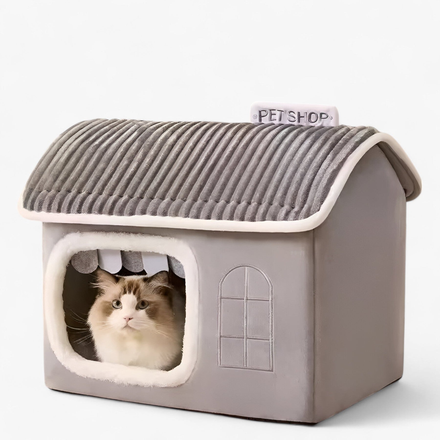 Pets House : Vouwbaar Kattenhuis voor Buiten met Comfort - Grijs in van Pantino