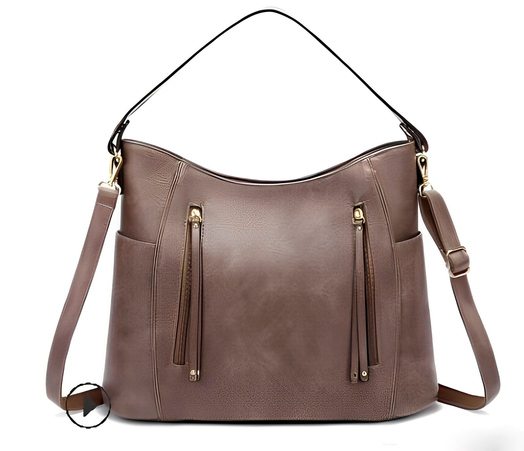 bags : Elegante Vintage Leren Tas met Stijl - Bruin in Grijs van Pantino