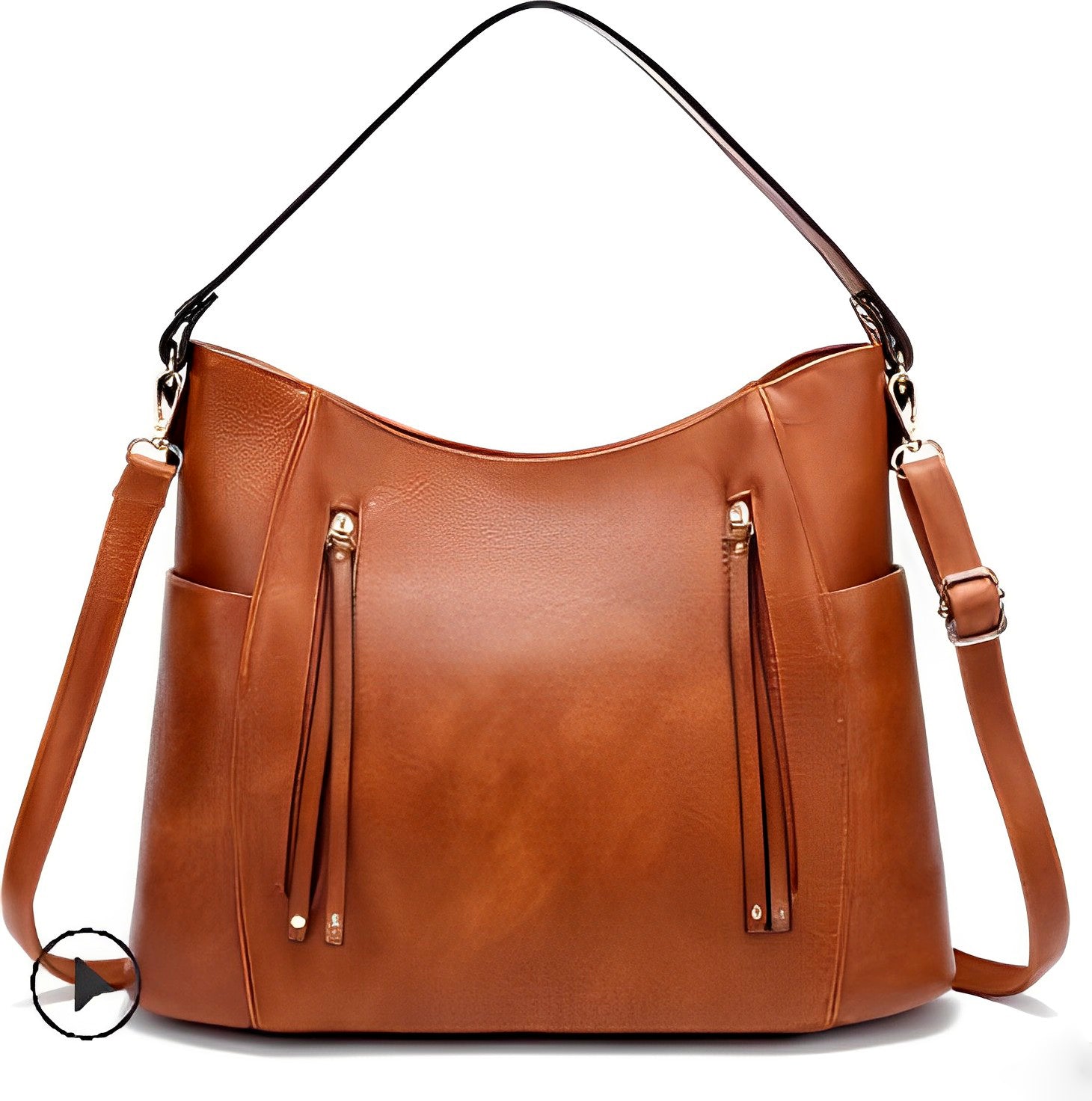 bags : Elegante Vintage Leren Tas met Stijl - Bruin in Bruin van Pantino