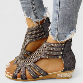 Sandals : Sandalen Dames Khaki - Orthopedische - Ideaal voor Dagelijks Comfort en Ergonomische Ondersteuning in Zwart van Pantino