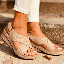 Sandals : Sandalen Dames Rood - Orthopedische - Ideaal voor Ondersteuning en Comfort op Elke Dag in Beige van Pantino
