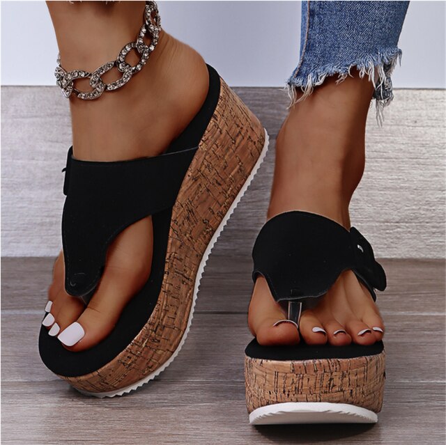 Sandals : Orthopedische Sandalen Dames - Comfortabele Ergonomische Zomer Sandalen in Zwart van Pantino