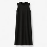 Black Long Polyester Summer Dress for Women - Comfortable & Stylish