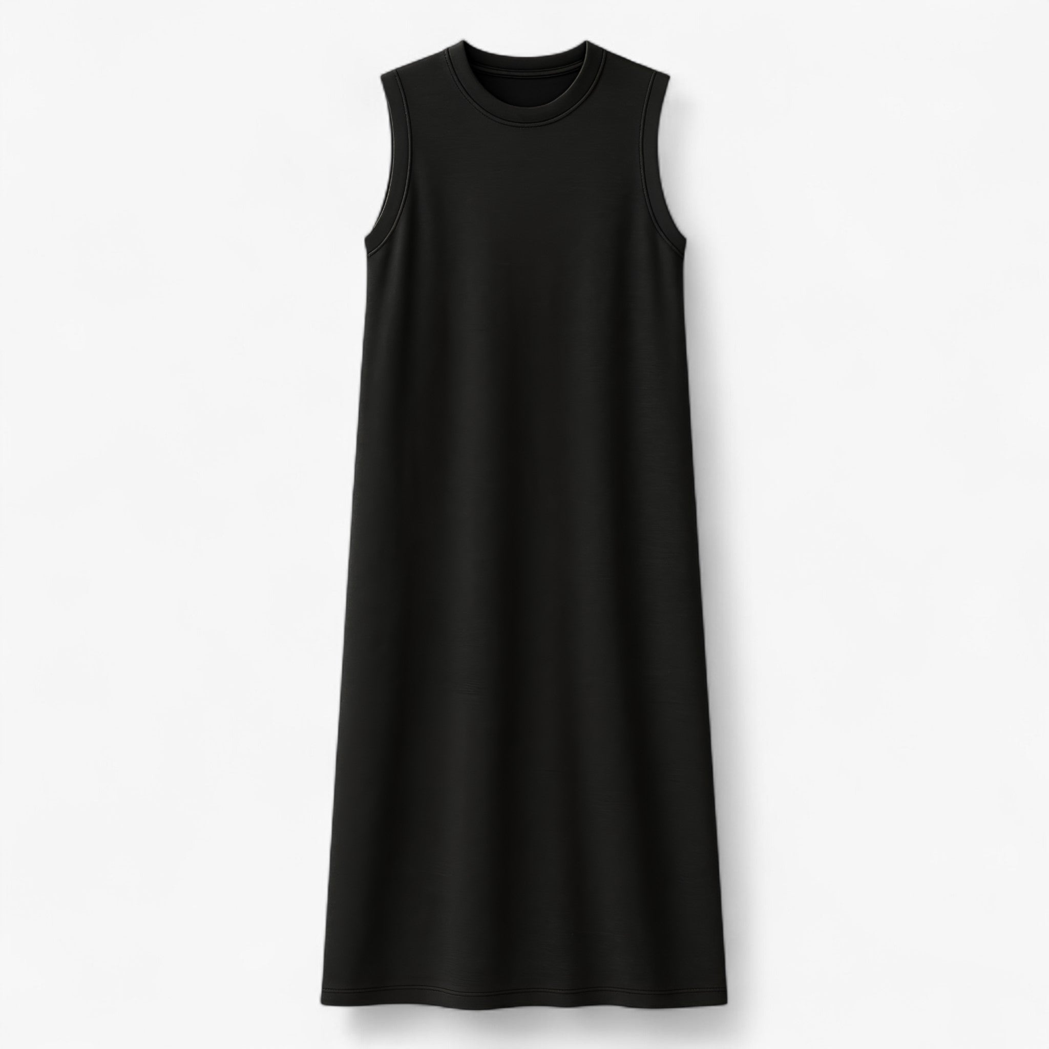 Women's Dress : Zwarte Lange Polyester Zomerjurk voor Dames - Comfortabel & Stijlvol in Zwart van Pantino