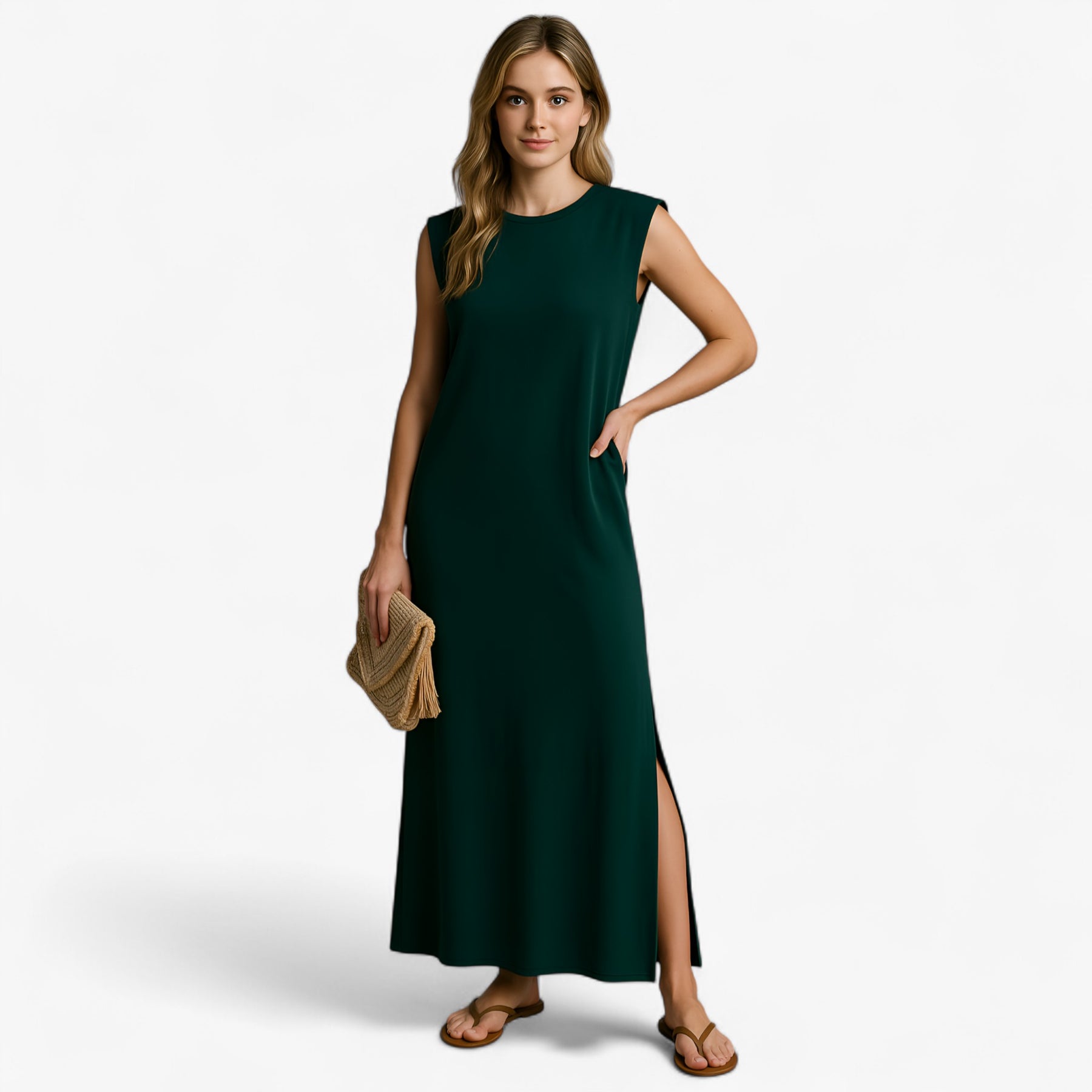 Women's Dress : Zomerjurk Dames Zwart - Lange Polyester in van Pantino