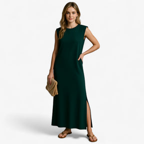 Women's Dress : Zomerjurk Dames Zwart - Lange Polyester in van Pantino