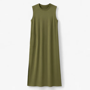 Women's Dress : Zomerjurk Dames Zwart - Lange Polyester in Militair Groen van Pantino