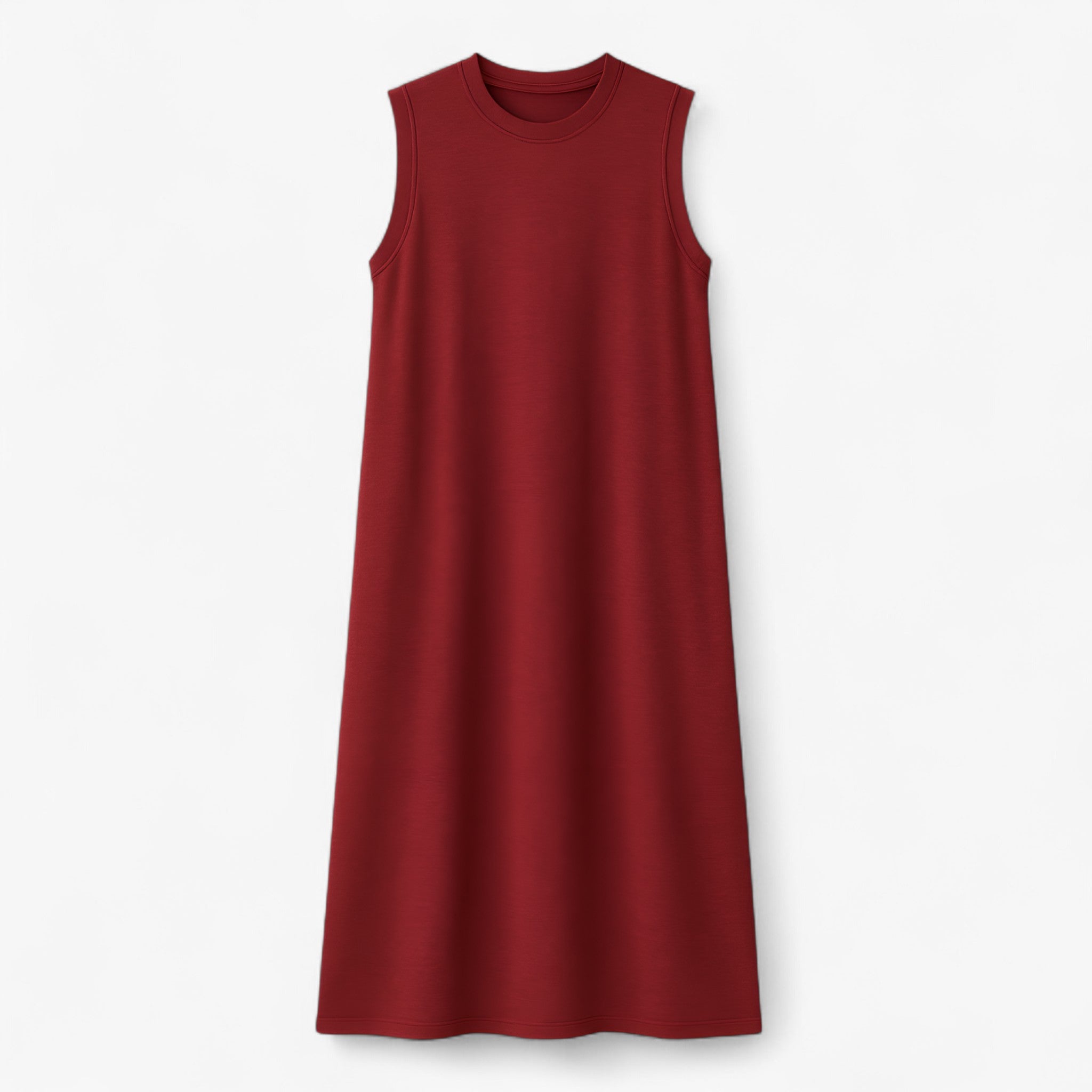 Women's Dress : Zwarte Lange Polyester Zomerjurk voor Dames - Comfortabel & Stijlvol in Wijnrood van Pantino