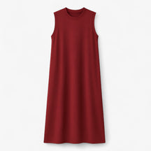 Women's Dress : Zomerjurk Dames Zwart - Lange Polyester in Wijnrood van Pantino