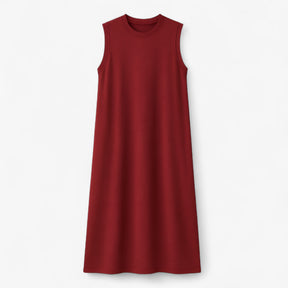 Women's Dress : Zomerjurk Dames Zwart - Lange Polyester in Wijnrood van Pantino