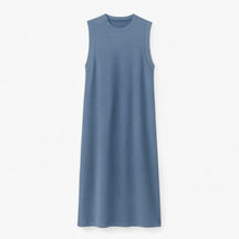 Women's Dress : Zomerjurk Dames Zwart - Lange Polyester in Denim Blauw van Pantino