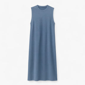 Women's Dress : Zomerjurk Dames Zwart - Lange Polyester in Denim Blauw van Pantino