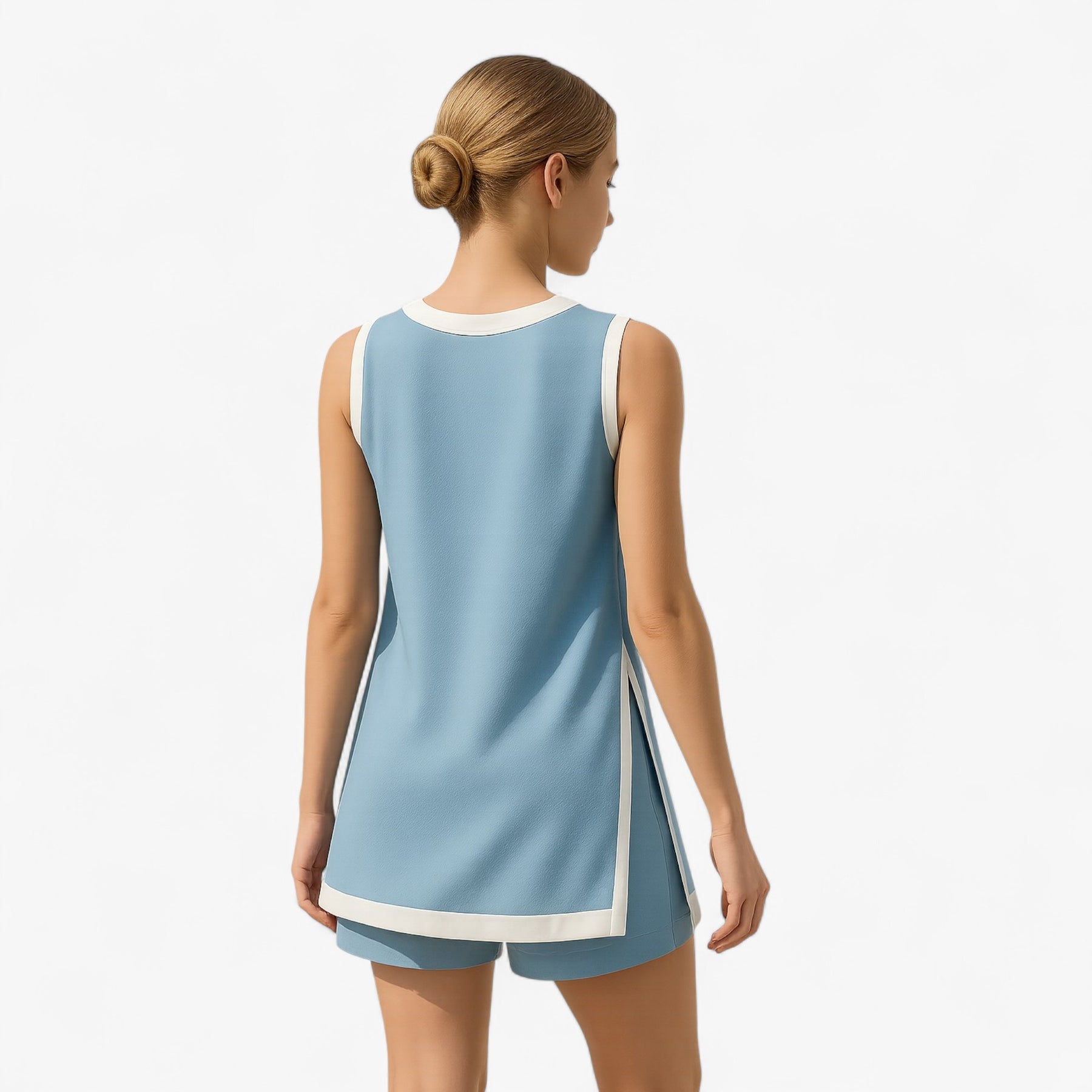 Women Set : Vrouwen Zomer Set met Boho Kleurblok - Zwart in van Pantino