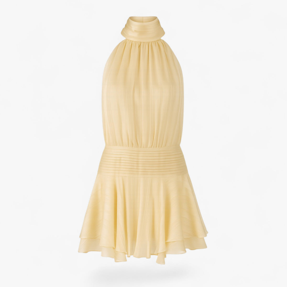 Women's Dress : Mini Jurk Dames Blauw - 's Elegante met Parels in Geel van Pantino