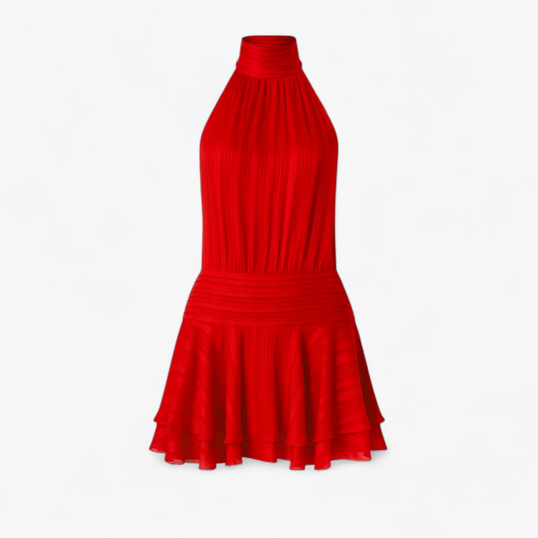 Women's Dress : Mini Jurk Dames Blauw met Parels - Elegante Korte Jurk voor Vrouwen in Rood van Pantino