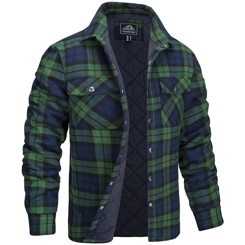 Jacket : Jas Heren Donkerblauw - Houthakkersjas in Groen van Pantino