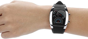 watches : Heren Horloge Zwart-Zilver - LED Snelheidsmeter - Stijlvol & Modern Design in van Pantino